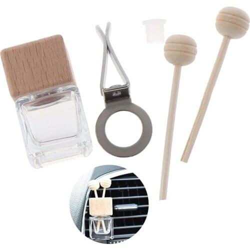 8ML Air Freshener Car Perfume Clip Fragrance Empty Glass Bottle For Essential Oils Diffuser Vent Outlet Ornament