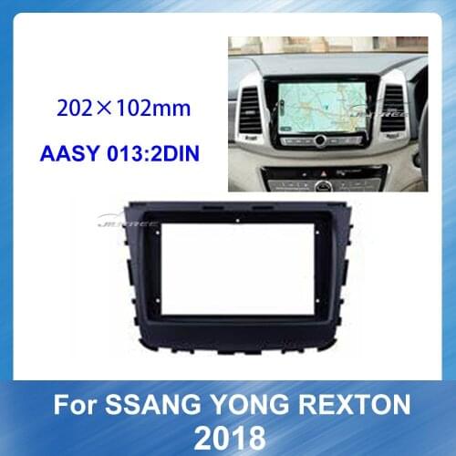 Car radio frame In Dash Fascia Panel Bezel Trim kit Cover Trim For SSANG YONG REXTON 2018 GPS Navigation plate panel Frame
