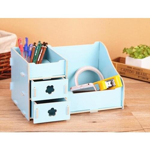 Large DIY assembled wooden storage box Miscellaneous stationery business card desktop Wooden combination storage box