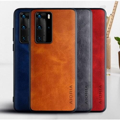 Case for Huawei P40 P40 Pro Plus Lite E funda Luxury Vintage leather skin with TPU hard cover for huawei p40 pro case coque