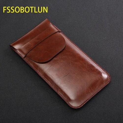 FSSOBOTLUN,For Blackberry Evolve X Pouch Sleeve Bag Handmade Leather Case Protective Cover