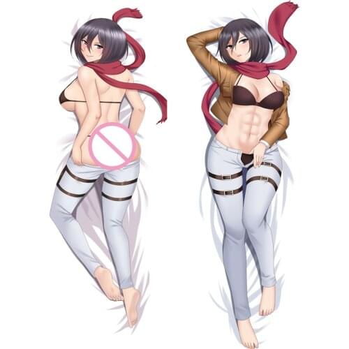 Attack on Titan Pillowcase 2021-June Update Coscase Anime Mikasa Ackerman Cosplay Hugging Dakimakura Body Pillow Case Cover