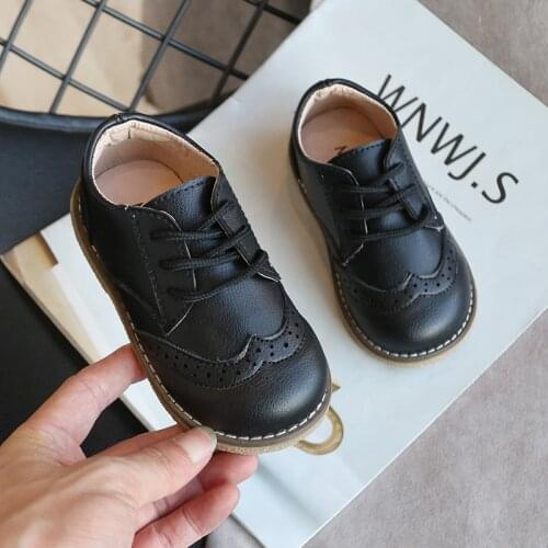 Size 21-30 Children Leather Shoes New Spring Autumn Kids Shoes Boys Girls Casual Shoes Children Soft Sole Outdoor Baby Sneakers