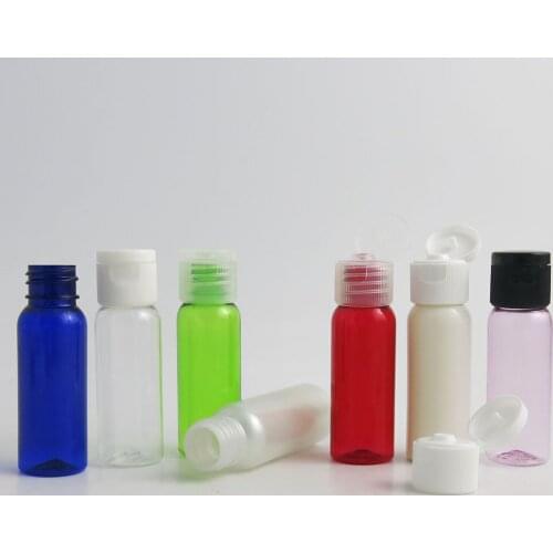 100 x 20ml Travel PET Plastic Cream Bottle with White Black Clear Flip Top Cap Insert Set 2/3oz PET Cosmetic Shampoo Containers
