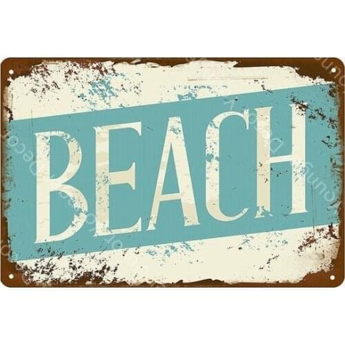 Surf Boards Tin Signs Vintage Beach Party Wall Plaque Hawaii Tiki Bar Decor House Seaside Decorative Plate Aloha Carft YI-110