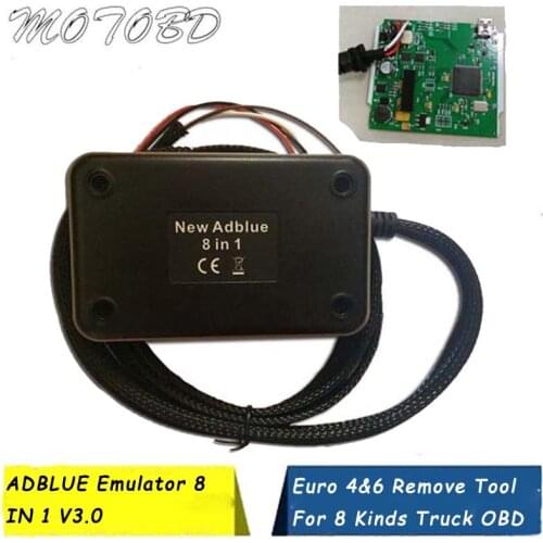 ADBLUE Emulator 8 IN 1 V3.0 With NOX Sensor Emulator Supports Euro 4&6 Remove Tool For 8 Kinds Truck OBD2 Scanner