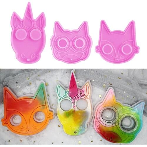 Animal Head Shaped Keychain Mold DIY Handmade Silicone Mould Owl