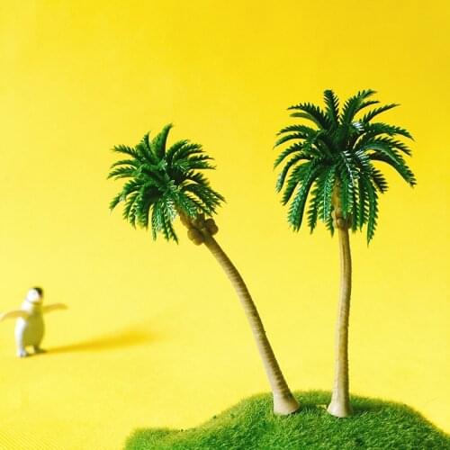12 Pcs/ artificial coconut trees/miniatures/cute plants/fairy garden/moss terrarium decor/crafts/bonsai/diy supplies