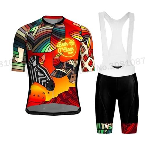 We Ride Until BEER O'CLOCK Team Cycling Jersey Set Bike Shrit Clothing Bib Shorts Mtb Jersey Mallot Ciclismo Hombre Spain