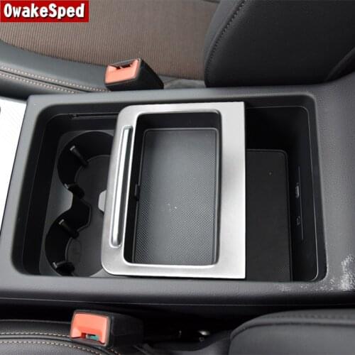 Stainless Steel Center Console Storage Box Frame Decoration Cover Trim For Audi Q5 FY 2018-2020 Car Styling Interior Accessories