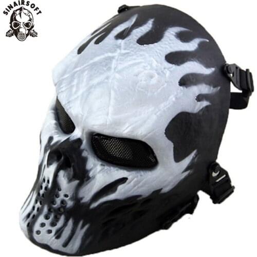 SINAIRSOFT Scary Skull Mask Breathable Camouflage Tactical CS Mask TPR Paintball Airsoft Jungle Full Face War Game Target Masks