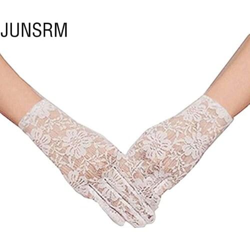 Fashion Short Lace Wedding Gloves Protection Full Finger Gloves Outdoor Driving Gloves Prom Party Driving Wedding Gloves