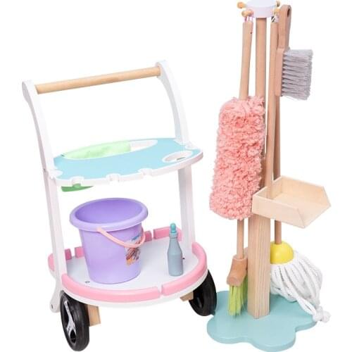 Childrens Toy Broom And Dustpan Cleaning Set Boy And Girl Play House Combination Cleaning Set Mop Cleaning Car