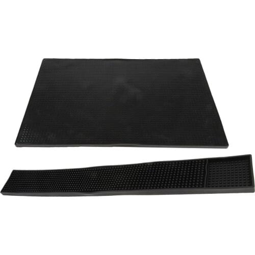 Pack 2 Rubber Beer Bar Runner Service Spill Mat Water Proof Glass Place Mats 24x3inch 18x12inch