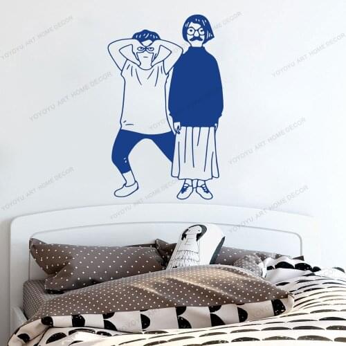 Couple Line Draw Art Wall Sticker For Home Decor Living Room Fashion Wall Decals Valentines Removable Murals Wallpoof CX1427