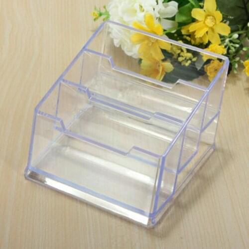 3 Tier Desktop Office Business Card Holder Stand Clear Transparent Acrylic Counter Top Display Stand Desk Accessories hot sale
