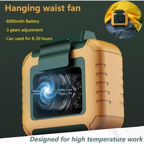 Newest USB Portable Personal Hanging waist Fan With Recharge Battery Ultra quiet Wearable Electric Fan handheld Air Conditioner