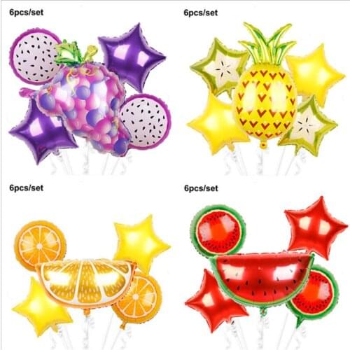 New Fruit Set Aluminum Film Balloon Summer Fruit Party Birthday Decoration Dress Up Balloon