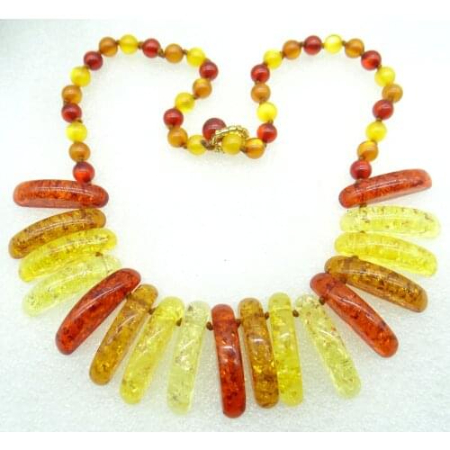 Wholesale High quality Natural Precious Modernist Water Drop Teardrop Gold Honey Pressed Ambers Jewelry Making Women Necklace