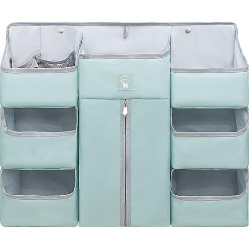 Ba Ma Crib Organizer for Baby Crib Hanging Storage Bag Baby Clothing Caddy Organizer for Essentials Bedding Diaper Nappy Bag