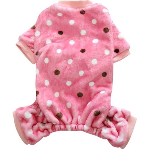 Pet Pajamas Clothes Flannel Soft Material Pink Spring/Autumn Dog Puppy Cat Casual Coats Breathable Pajamas Jumpsuits XS-2XL