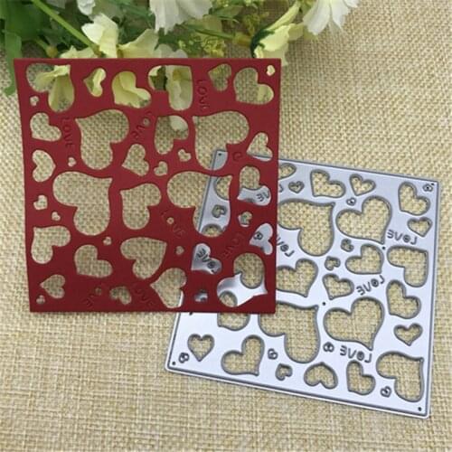 Square love flower heart Frame Metal Cutting Dies For DIY Scrapbooking Album Embossing Paper Cards Decorative Crafts