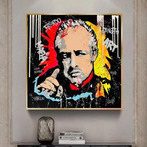 Classic Abstract Graffiti Movie Godfather Poster Famous Movie Star Character Wall Art Picture Canvas Painting Home Decoration