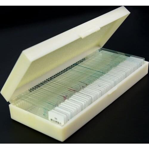 Professional 50pcs Prepared Glass Slides Biological Microscope Slides Specimen Slides for Science Education Learning Teaching