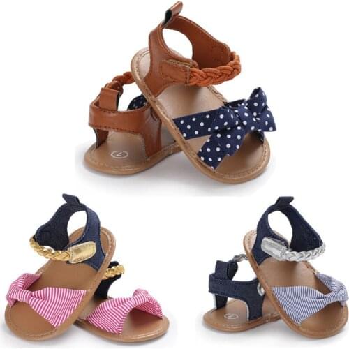Toddler Girl Infant Baby Bow-Knot Sandals Summer Canvas Moccasin Shoes Prewalker Grid Fashionable Newest 2019