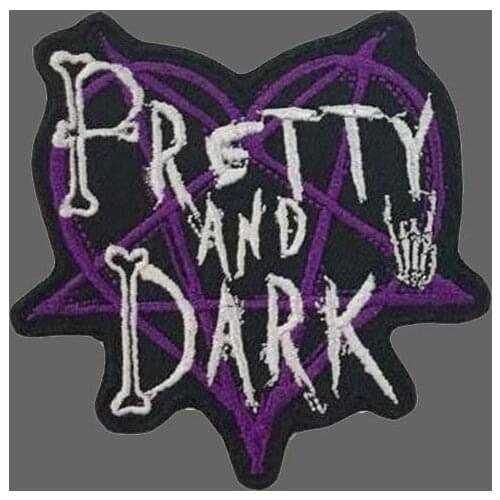 Pretty and Dark Letter Embroidered Patches For Clothing DIY Stripe On Clothes Embroidered Iron On Patches 3D Stripe Applique