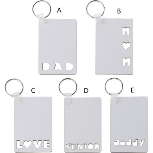 Sublimation Blanks Keychains Board Ornaments DIY Heat Transfer Keychains Double-Sided Pendants Keychains for Sublimation Keyring