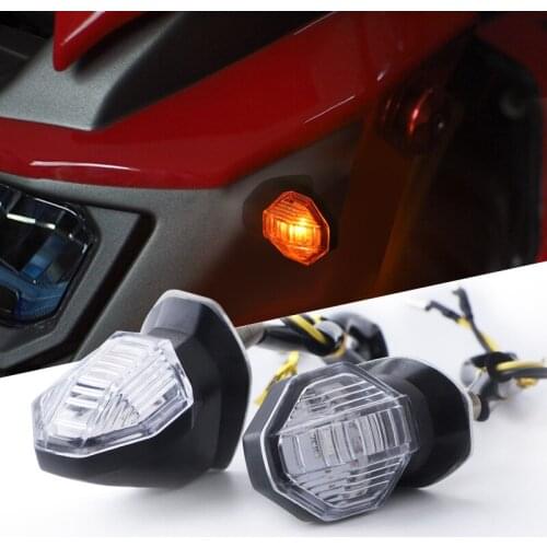 2PCS 12V Motorcycle Mini LED Turn Signal Blinker Indicator Amber Light Thread 8mm Two Wire For honda grom accessories mt 07