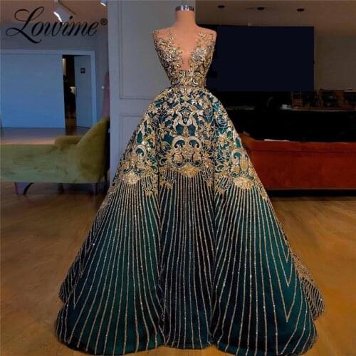 Couture Sparkly Glitter Evening Dresses Long 2020 Dubai Turkish Pageant Dress Party Gowns Formal Prom Dresses Robe De Soiree