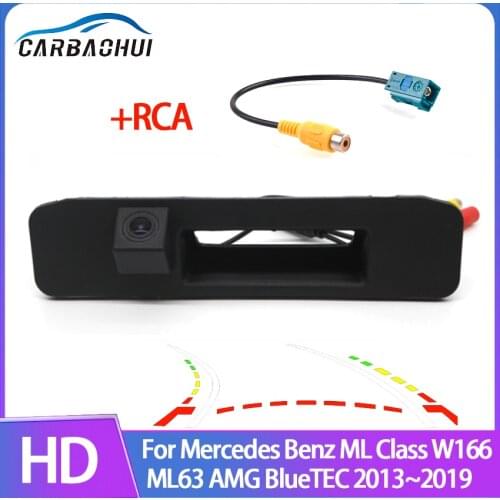 CCD HD Car Trunk Handle Rear View Camera For Mercedes Benz ML Class W166 ML63 AMG BlueTEC 2013~2019 Night Vision Waterproof
