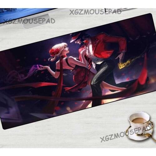 XGZ Extra Large Mouse Pad Black Lock Egde Card Master Couple Laptop Table Mat Fabric Non-slip Rubber for Lol Gamer Dedicated