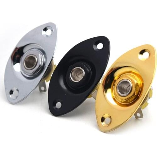 Electric Guitar Pickup Oval 6.35mm Output Jack Plate Jackplate Socket Jack for LP Electric Guitar Accesorios Guitarra