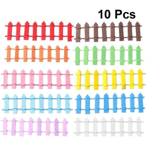 10pcs Wood Micro Landscape Fence Miniature Fence DIY Mini House Fairy Garden Micro Plant Decoration Bonsai Ornament For Home