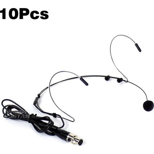 10PCS Mini XLR 3 Pin TA3F Wired Condenser Microphone Headset Mic Microfone Microfono For SAMSON Karaoke UHF Wireless Transmitter