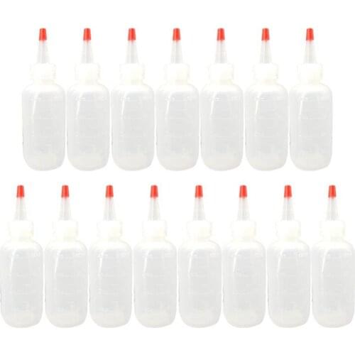 15 Pack 4 Ounce(120Ml) Squeeze Dispensing Bottles with Red Tip Caps - Good for Crafts, Art, Glue, Multi Purpose