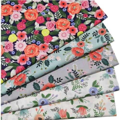 160cm*50cm Retro Dark flowers cotton fabric DIY bedding apparel dress patchwork fabric kids handwork cotton cloth tecido
