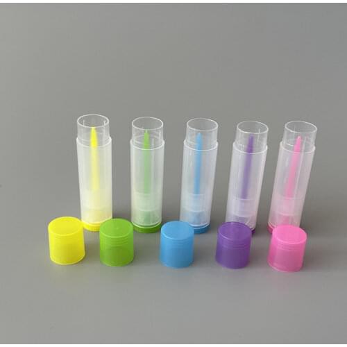 200PCS/LOT 5ML Empty Lipstick Tube,Transparent+Pink cap Makeup Lip Gloss Container,Sample Cosmetic Lip Balm Sub-bottling HZ14