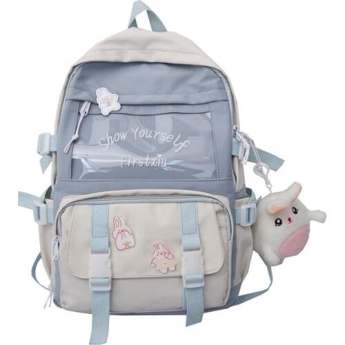 2021 Multifunction Women Backpack Teenager Girls Nylon Backpack Student Shoulder Bag Korean Style Schoolbag Bookbag