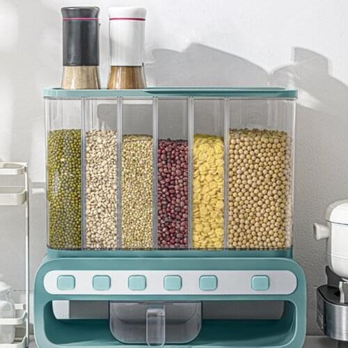 6in1 Multifunctional Rotating Food Storage Box With Lid Moisture Insect Proof Grain Organizer Moisture Proof Separat Rice Bucket