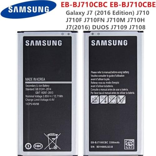 SAMSUNG Orginal EB-BJ710CBC EB-BJ710CBE 3300mAh battery For Samsung Galaxy J7 (2016 Edition) J710 J710F/M/H/FN J7(2016) DUOS