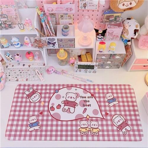 Large Japanese Cute Mouse Pad Waterproof Desktop Oil-proof Non-slip Desk Mat Kawaii Gaming Accessories Students Writing Pad