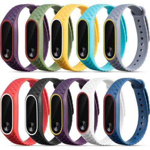 Colorful Bracelet for Xiaomi Mi Band 2 Strap Silicone Strap for Mi Band 2 Bracelet Wristbands Wrist Strap for Xiaomi Mi Band 2