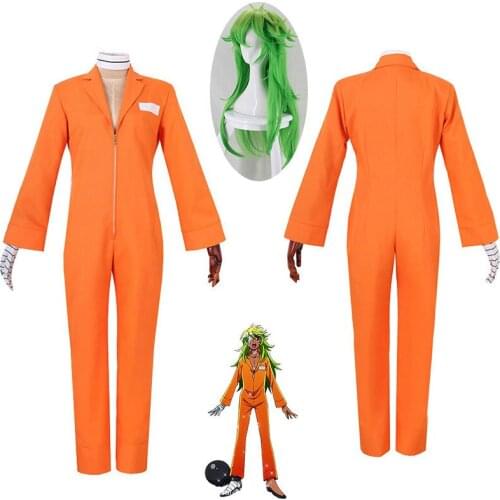 Detentionhouse Nanbaka Niko No.25 Prison Clothes Women Men Cosplay Costume Halloween Cosplay Costume Wig and Bandage