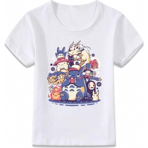 Kids Clothes T Shirt My Neighbor Totoro Cat Bus Haku No-face Forest Spirit Boys Girls Toddler Tee