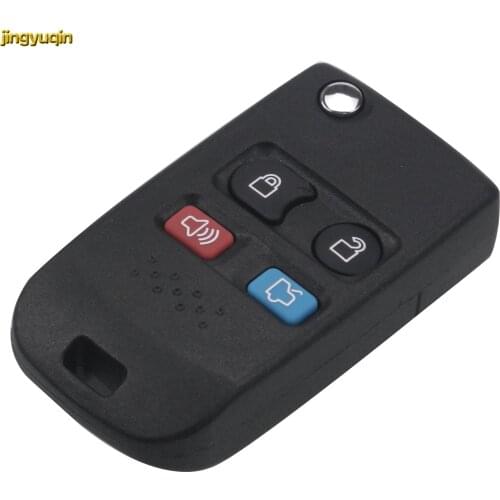 Jingyuqin 4 Buttons Modified Remote Folding Flip Key Shell for Ford Crown Victoria Escape ExpeditionExplorer Sport Car Styling