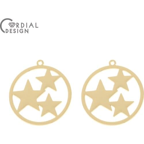 Cordial Design 50Pcs 31*34MM Jewelry Accessories/Hand Made/Earrings Pendant/DIY Charms/Star Shapes/Jewelry Findings & Components